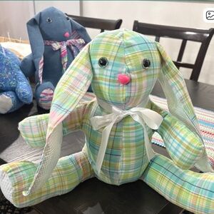 Plaid Pastel Bunny Plush Toy